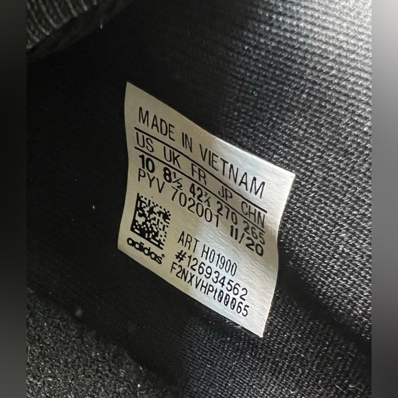 Adidas Black and Yellow Sneakers with White Stripes- Muktix, Size:10 - Picture 7 of 8